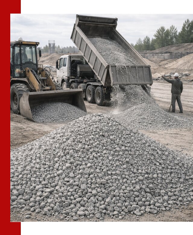 Доставка известнякового щебня фр. 5–20 в Тобольске