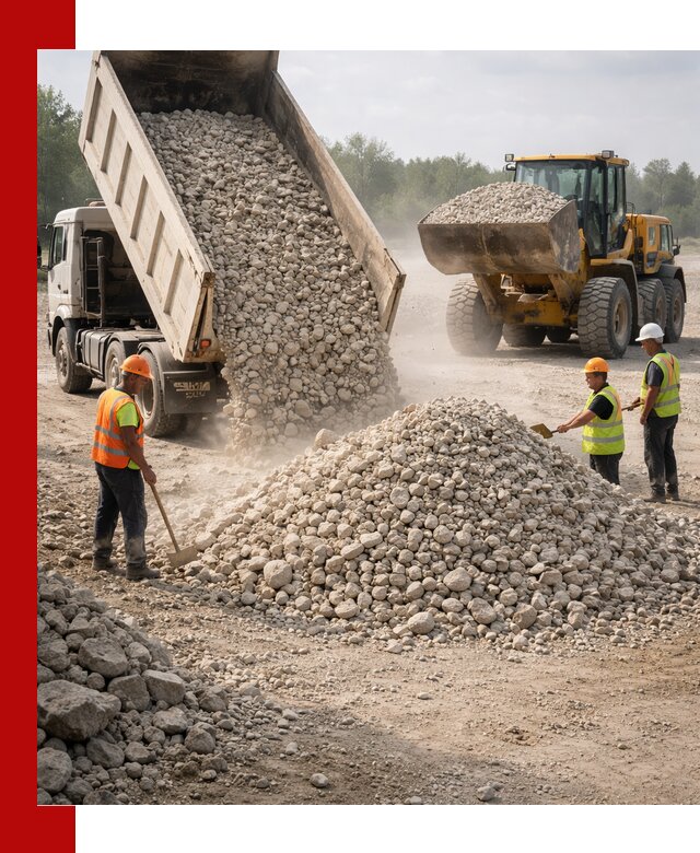 Доставка известнякового щебня фр. 40-70 в Тобольске
