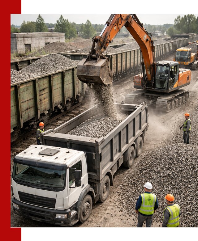 Железнодорожный щебень фракция 25–60 для поставок в Тобольске