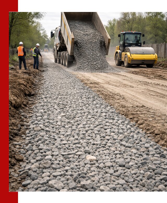 Доставка щебня для отсыпки дорог в Тобольске высокого качества