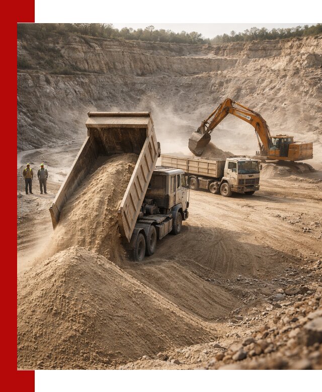 Карьерный песок навалом с доставкой в Тобольске