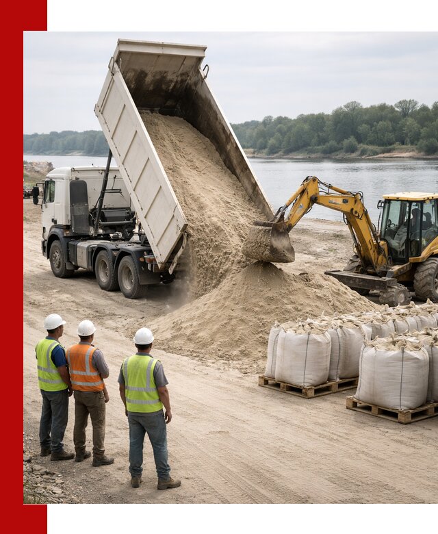 Доставка речного песка в Тобольске самосвалами и погрузкой