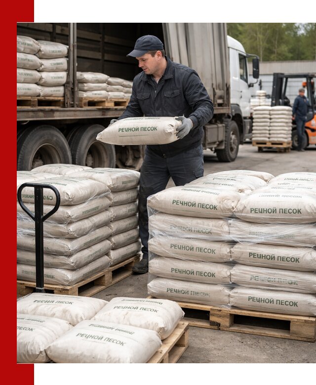 Речной песок в мешках с доставкой в Тобольске