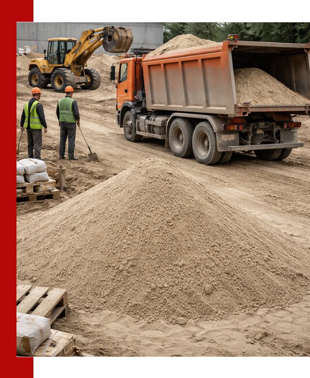 Доставка и продажа мытого речного песка в Тобольске