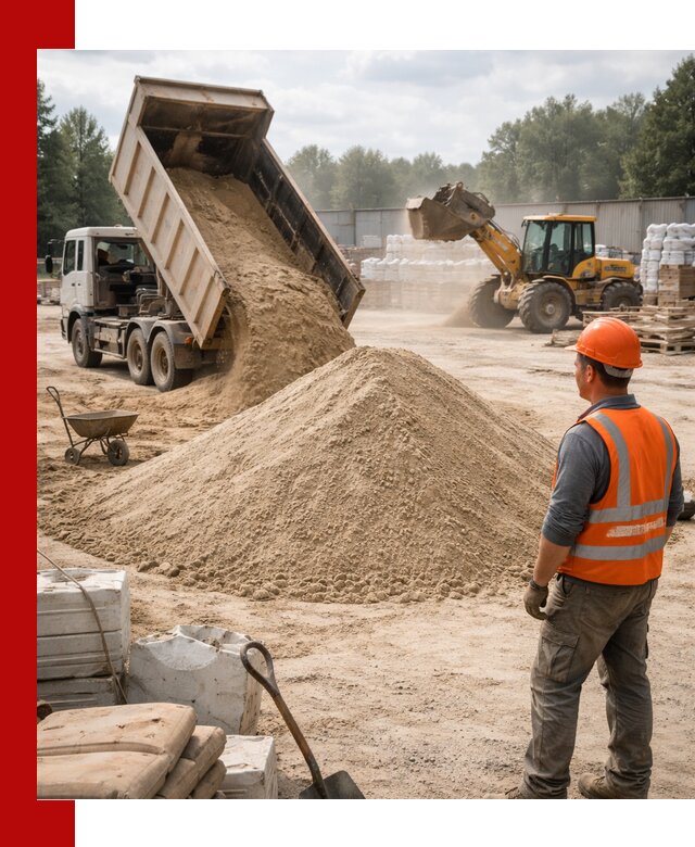 Доставка строительного песка с самосвалом в Тобольске