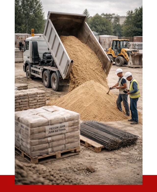 Песок для бетона в Тобольске от 2542 р. с доставкой, ПРОНЕРУДТбл