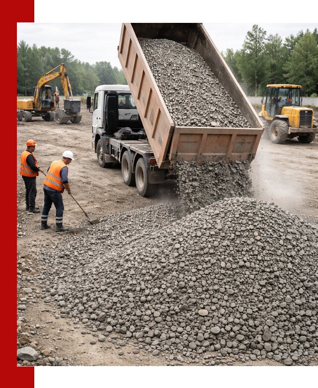 Доставка гравия фракции 40-70 в Тобольске оптом и в розницу