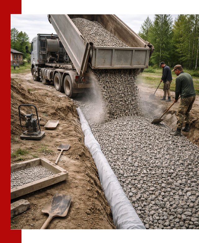 Гравий для дренажа с доставкой в Тобольске качественный и недорогой