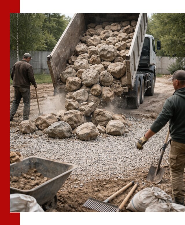 Доставка и укладка булыжника в Тобольске