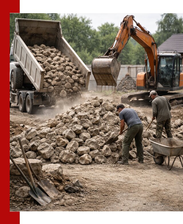 Доставка и разгрузка бутового камня в Тобольске