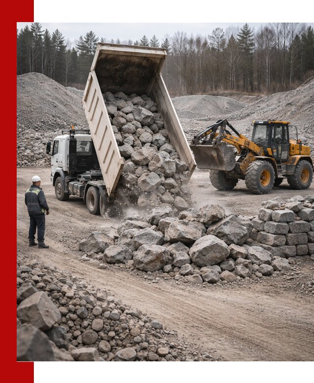 Доставка и продажа бутового гранитного камня в Тобольске