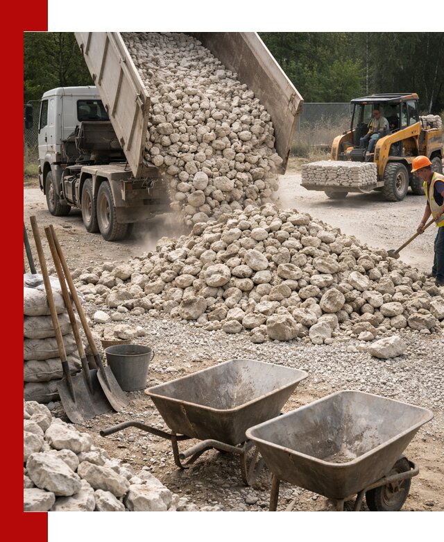 Доставка и продажа бутового известнякового камня в Тобольске