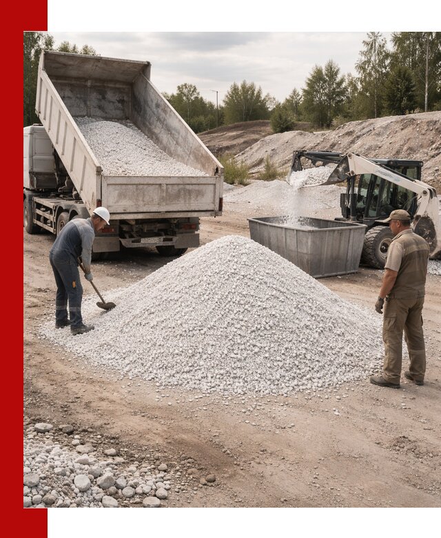 Доставка и продажа белой мраморной крошки в Тобольске