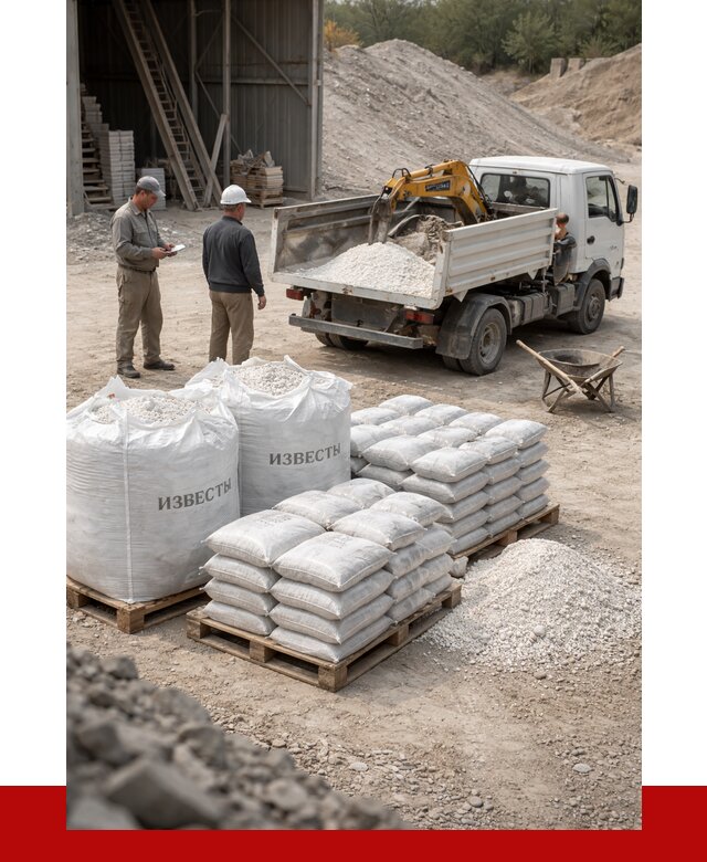 Известь строительная в Тобольске с доставкой от 4270 р. | ПРОНЕРУДТбл