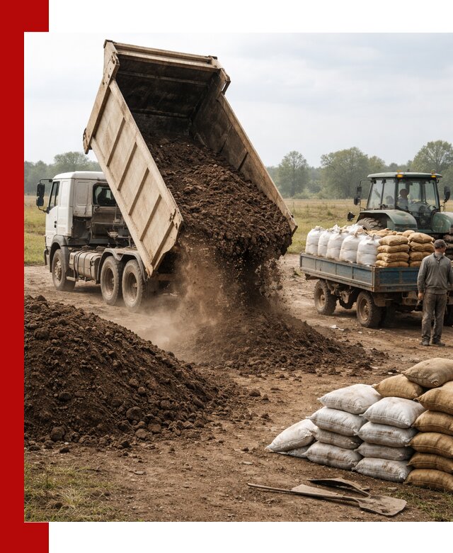 Доставка грунта и удобрений оптом в Тобольске для сельхоз и строительства