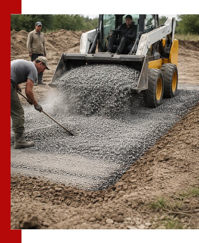 Устройство щебеночной подушки в Тобольске для дорог и фундаментов
